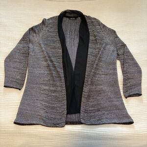 Nic + Zoe Open Front Cardigan Jacket Women's Sz 2X Black Glitter Boho Knit